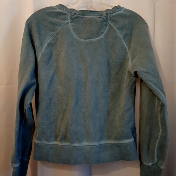 LIFE IS GOOD Embroidered Sweatshirt Blue Embroidered womens XS long sleeve Terry - Picture 7 of 8
